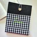 Funda de Libro Acolchada con Bolsillo · Combinado Liso y Vichy