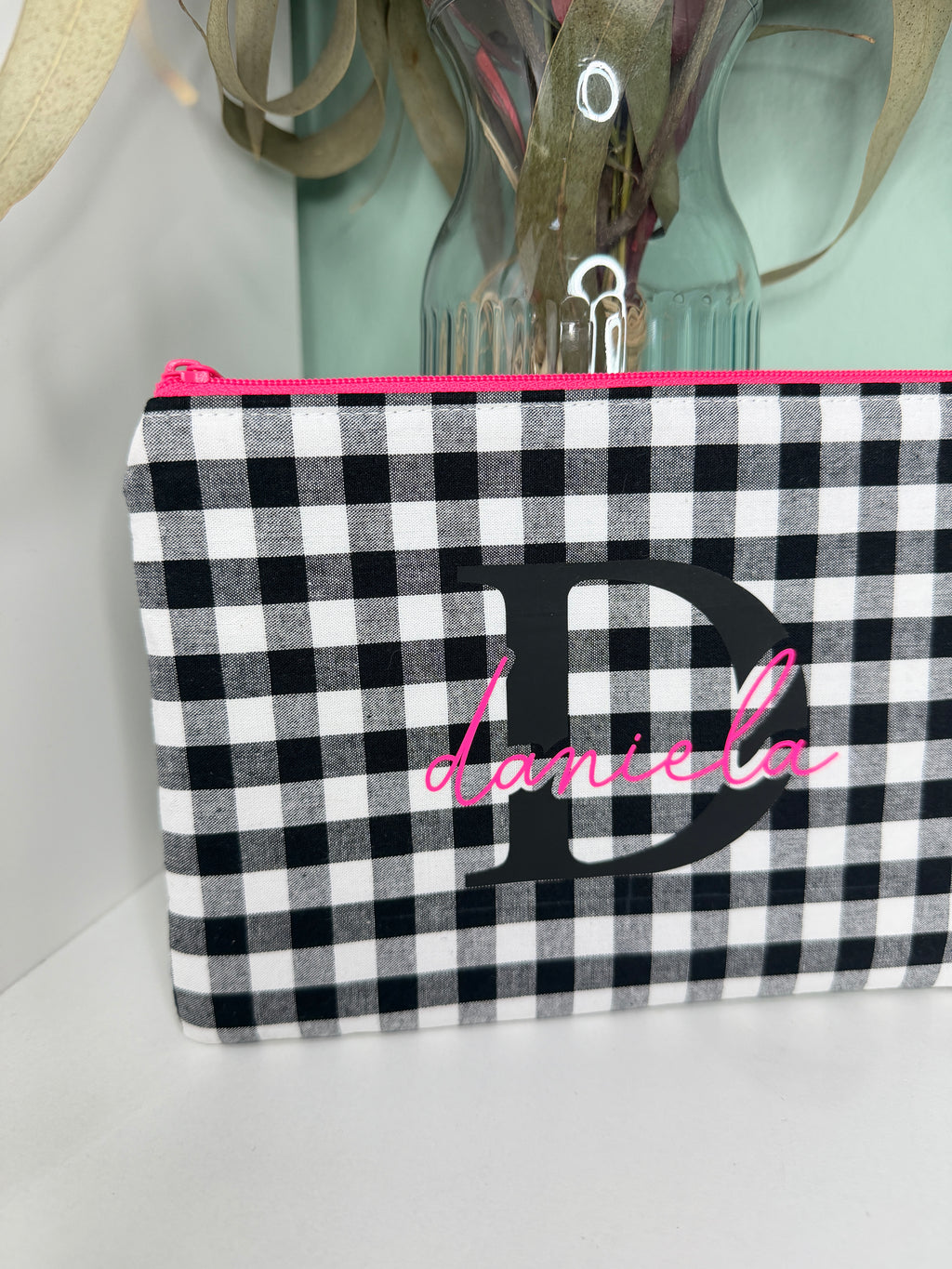 Neceser personalizado con nombre ✨ | Vichy negro & flúor