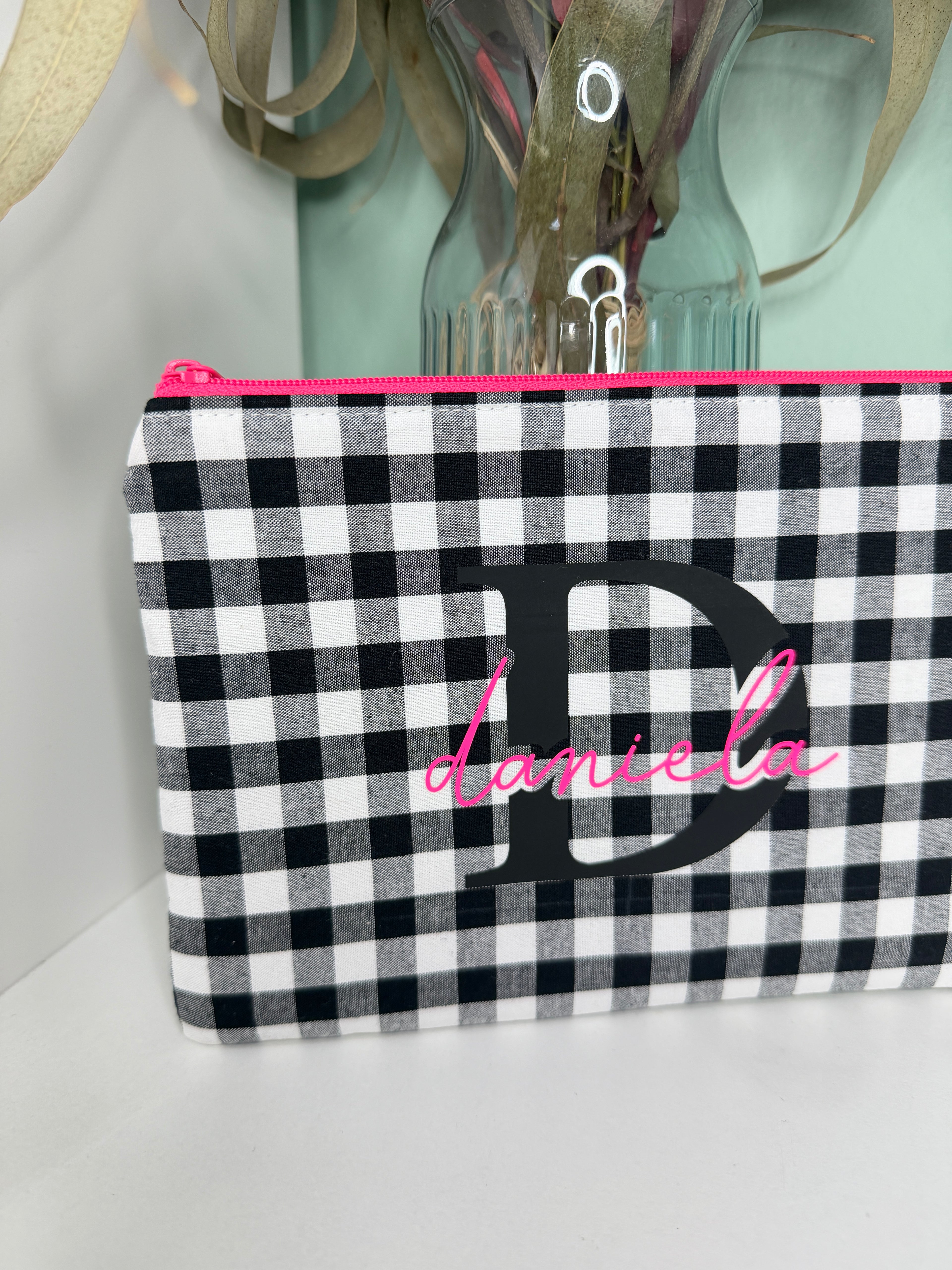 Neceser personalizado con nombre ✨ | Vichy negro & flúor