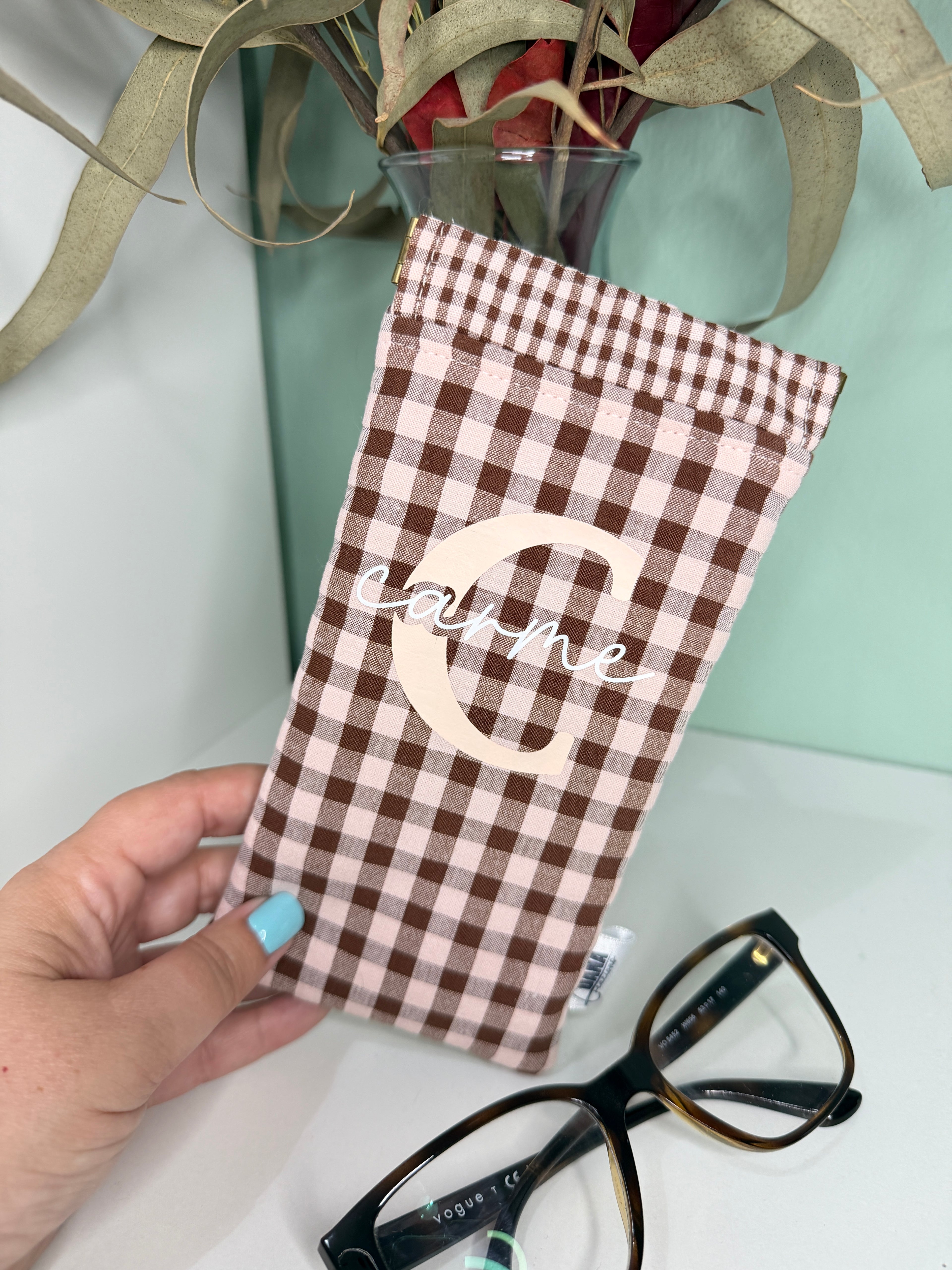 Funda de gafas personalizada en tela vichy