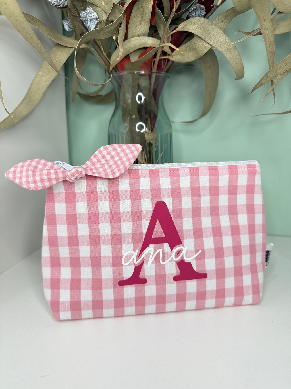 Neceser lacito personalizado Vichy rosa