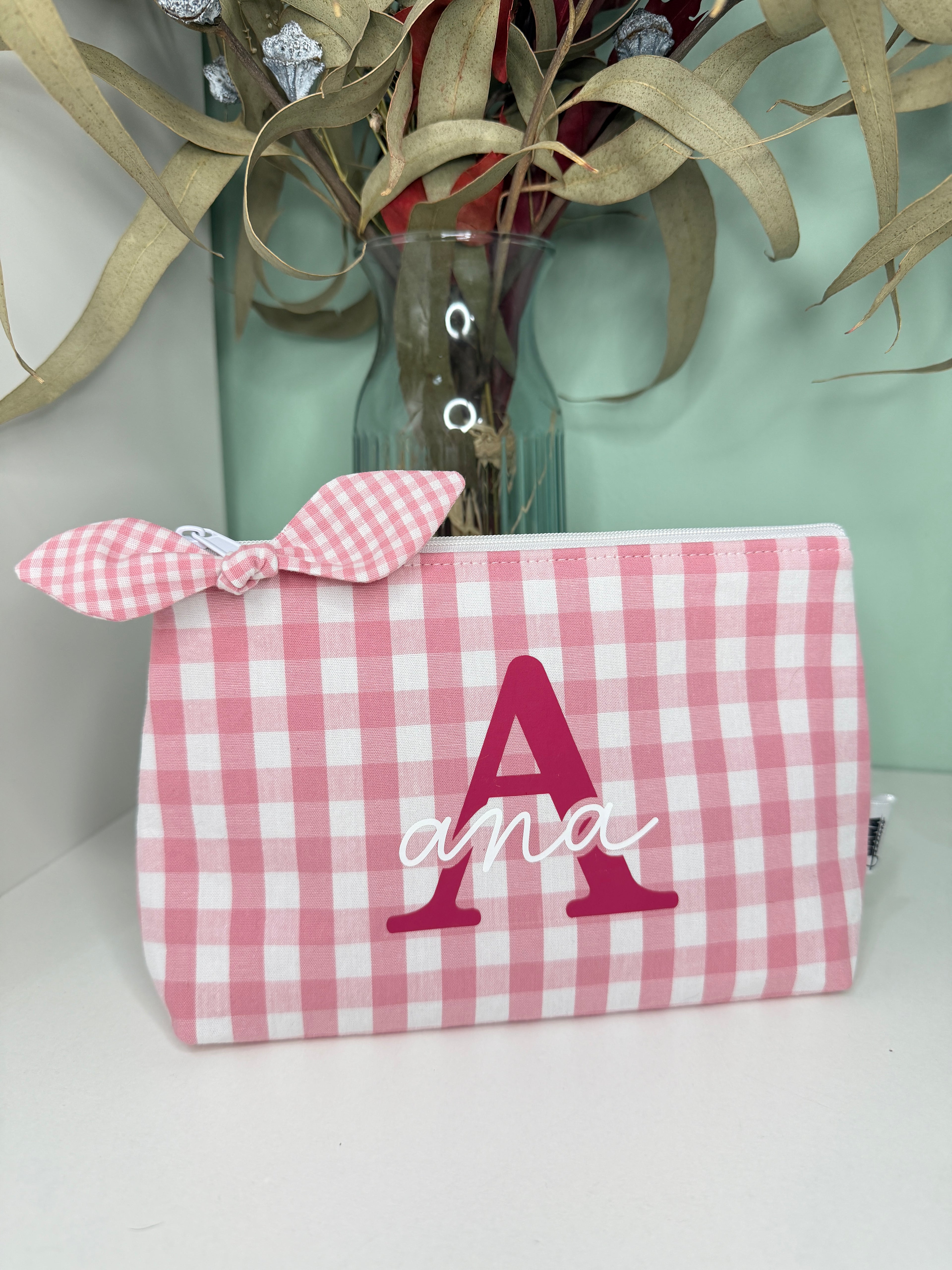 Neceser lacito personalizado Vichy rosa