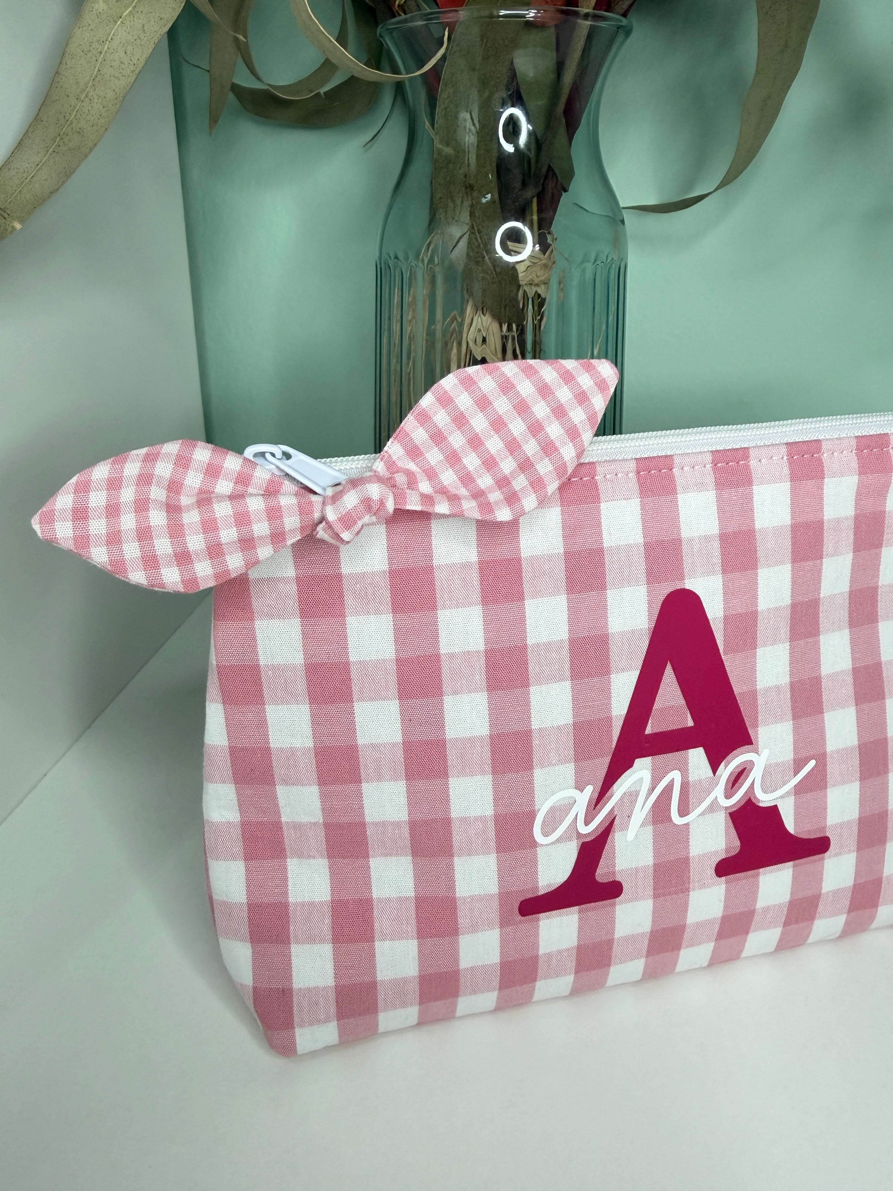 Neceser lacito personalizado Vichy rosa