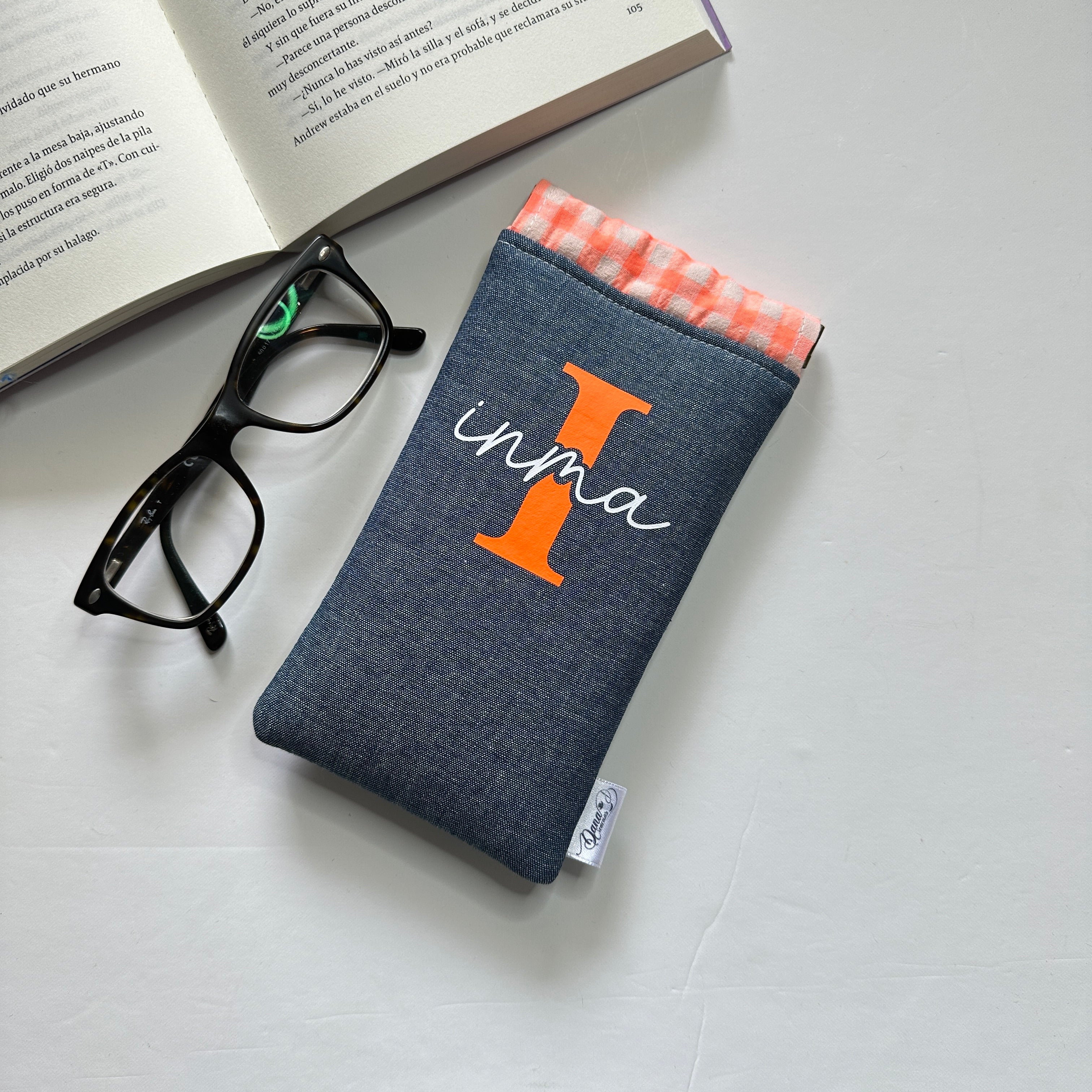 Funda de Gafas Vaquero Personalizada con Inicial y Nombre