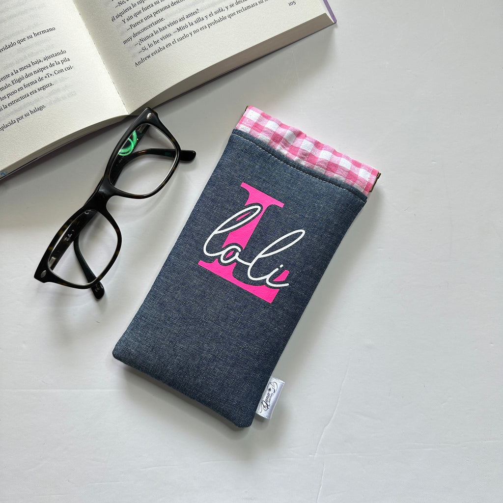 Funda de Gafas Vaquero Personalizada con Inicial y Nombre