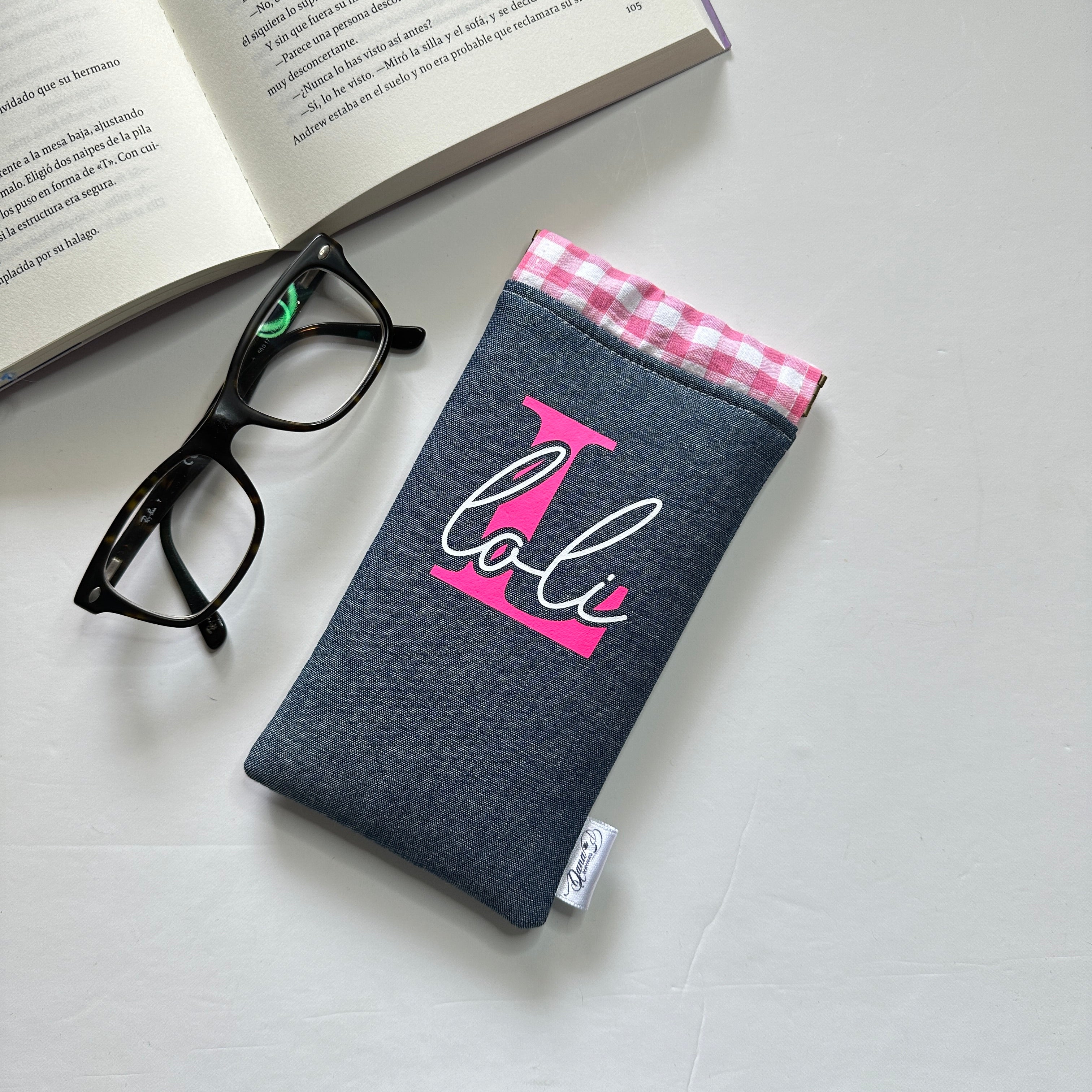 Funda de Gafas Vaquero Personalizada con Inicial y Nombre