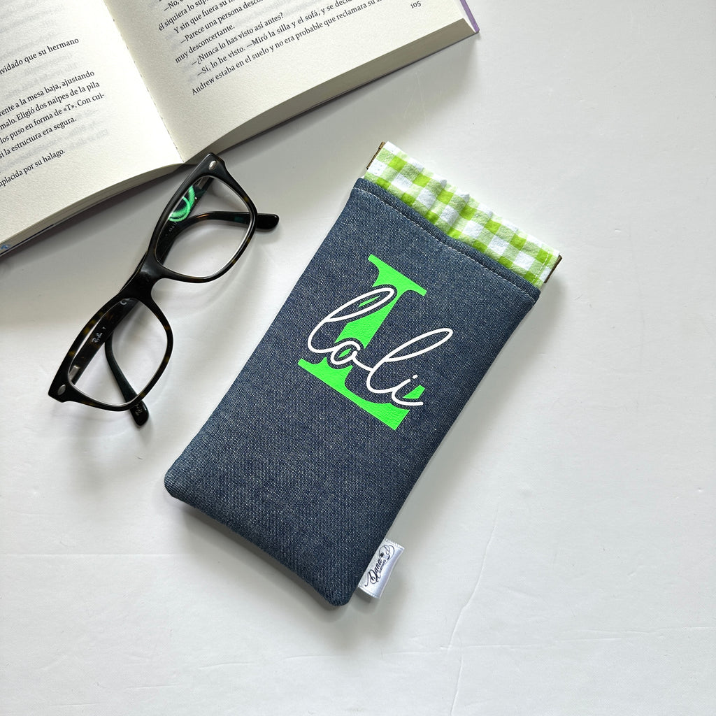Funda de Gafas Vaquero Personalizada con Inicial y Nombre