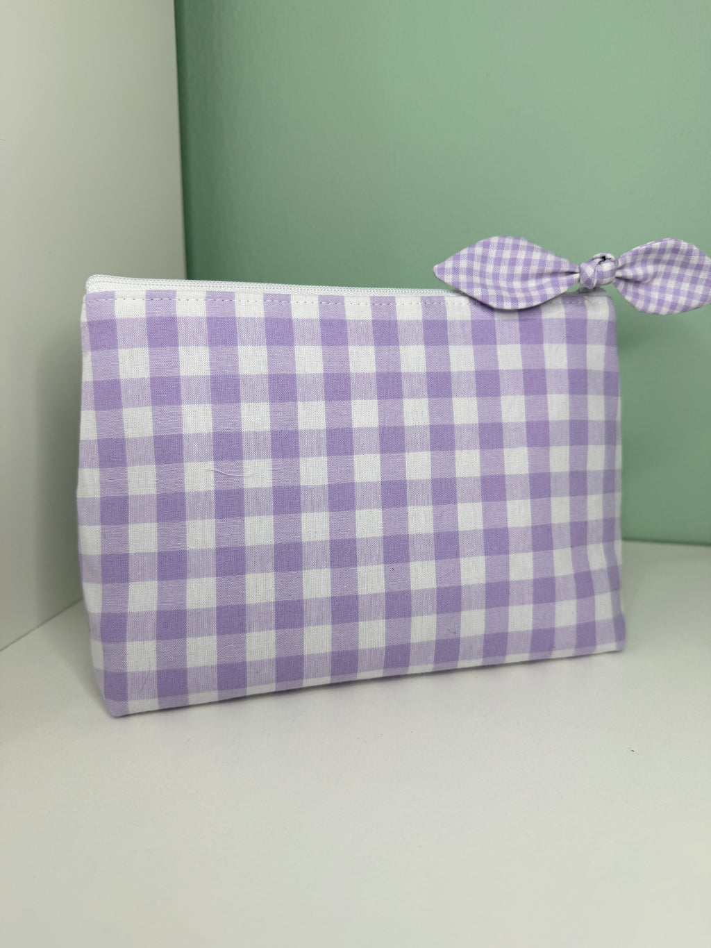Neceser personalizado - Vichy lila con lacito