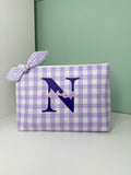 Neceser personalizado - Vichy lila con lacito