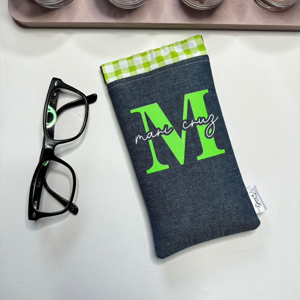 Funda de Gafas Vaquero Personalizada con Inicial y Nombre