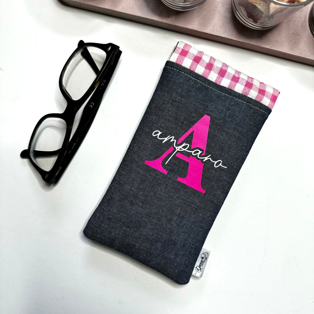 Funda de Gafas Vaquero Personalizada con Inicial y Nombre