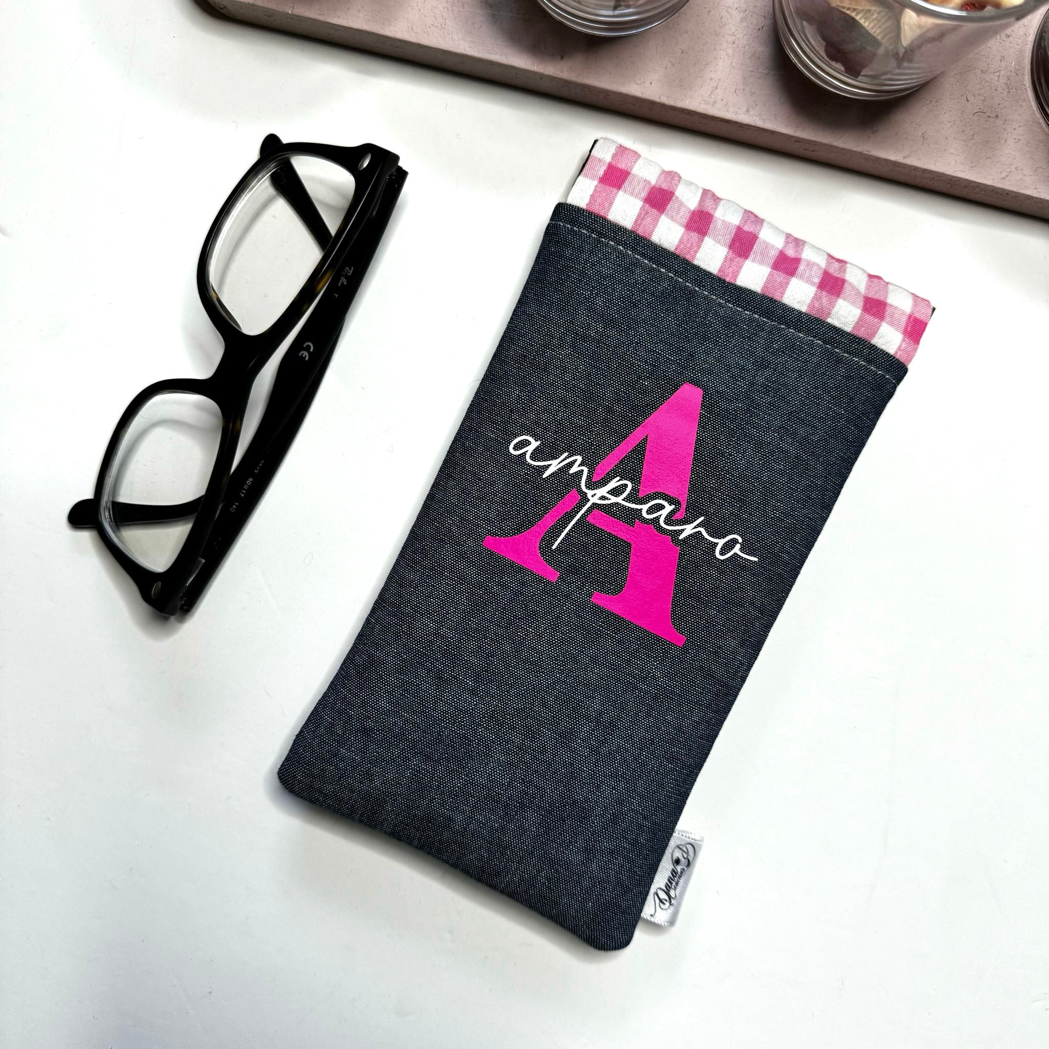 Funda de Gafas Vaquero Personalizada con Inicial y Nombre