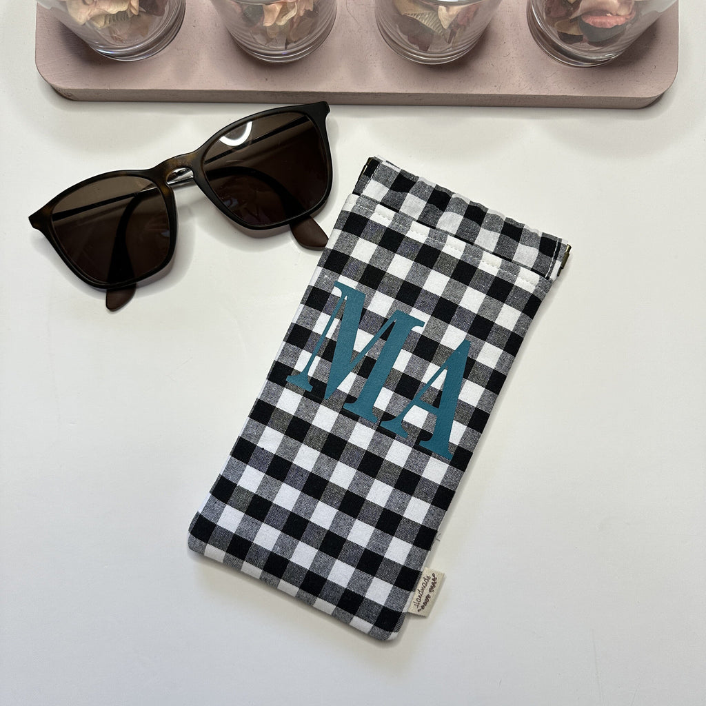 Funda de Gafas Acolchada · Vichy Varios Colores · Personalizada con Inicial